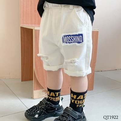 QT1922 QUẦN SHORT MOSSHIND RÁCH GỐI BÉ TRAI