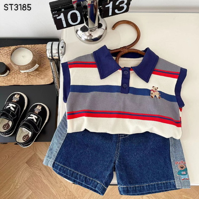 ST3185  Set áo polo + quần short bé trai