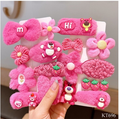 KT696  SET 8 KẸP TÓC LÔNG DỄ THƯƠNG CHO BÉ