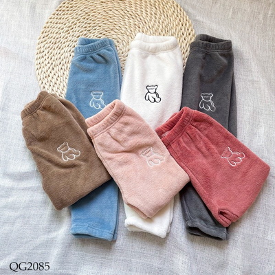 QG2085 QUẦN LÔNG THÊU HÌNH GẤU CHO BÉ