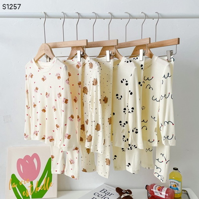 S1257 BỘ NGỦ DÀI TAY HỌA TIẾT CHO BÉ
