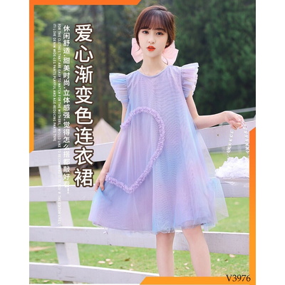V3976  ĐẦM CÔNG CHÚA CÁNH TIÊN PHỐI MÀU CHO BÉ