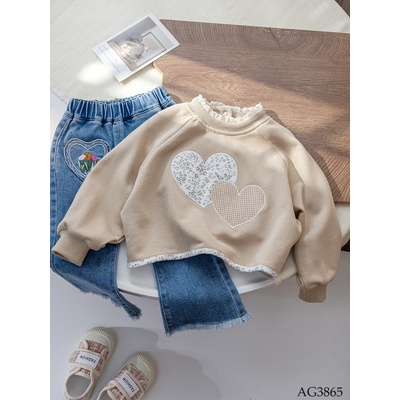 AG3865 BST ÁO NỈ IN HÌNH CUTE CHO BÉ GÁI