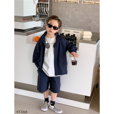 ST3268 SET ÁO KHOÁC MIX QUẦN SHORT TRƠN MÀU CHO BÉ