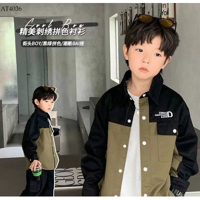 AT4036  ÁO SƠ MI PHỐI MÀU CHO BÉ TRAI