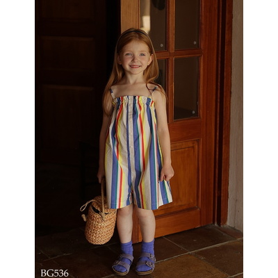 BG536 Jumpsuit 2 dây kẻ sọc phong cách Hàn Quốc