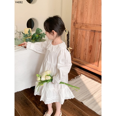 V4082 VÁY BABYDOLL VIỀN REN BÉ GÁI