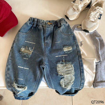 QT2096 QUẦN JEAN RÁCH GỐI CHO BÉ NHÀ MMBABY