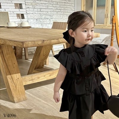 V4096  VÁY SƠ MI TẦNG CÁNH TIÊN CHO BÉ