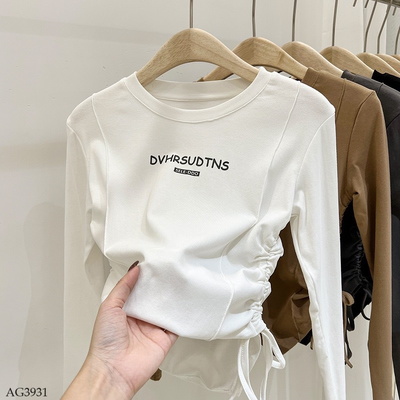 AG3931 ÁO CRT DÀI TAY RÚT EO CHO BÉ GÁI