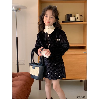 SG4383 SET ÁO KHOÁC NHUNG CV TIỂU THƯ XINH XỈU