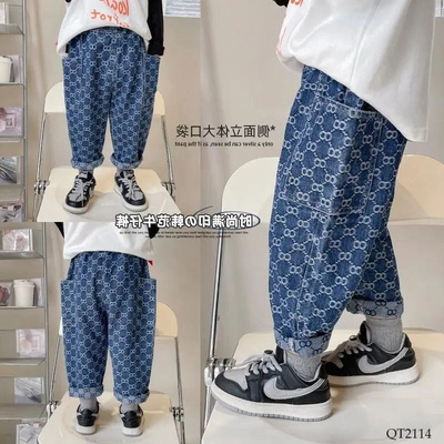 QT2114 QUẦN JEAN HỌA TIẾT CHO BÉ TRAI