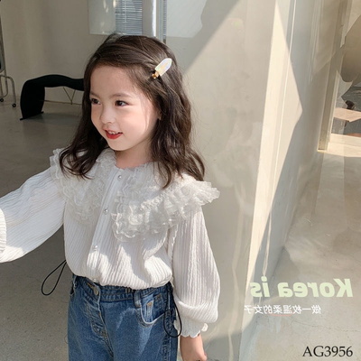 AG3956  ÁO SƠ MI CỔ PHỐI REN CHO BÉ GÁI