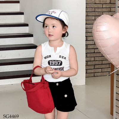 SG4469 SET ÁO SÁT NÁCH 1997 MIX QUẦN SHORT TÚI HỘP CHO BÉ