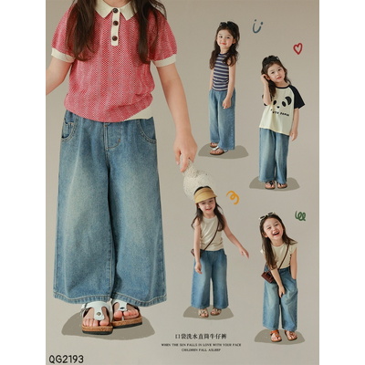QG2193 QUẦN JEAN ỐNG RỘNG BÉ GÁI