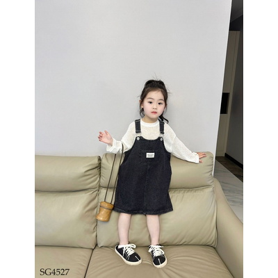 SG4527 SET ÁO DÀI TAY MIX YẾM JEAN CHO BÉ