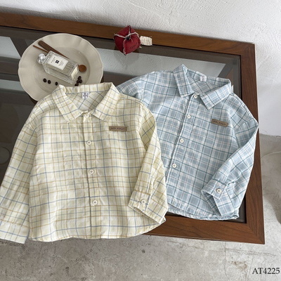 AT4225 ÁO SƠ MI KẺ CHO BÉ TRAI