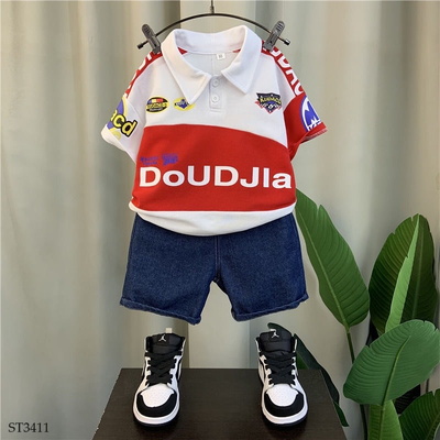 ST3411 SET ÁO POLO PHỐI QUẦN SHORT CHO BÉ TRAI