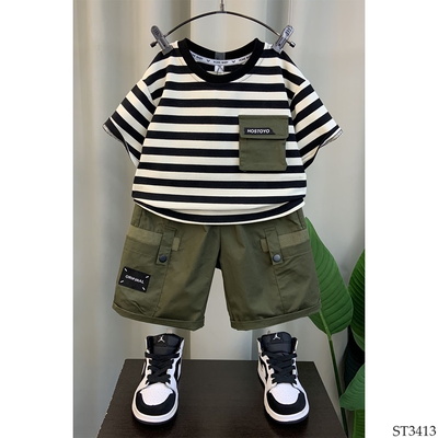 ST3413 SET ÁO THUN MIX QUẦN SHORT CHO BÉ