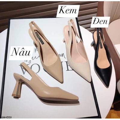 GM4559 GIÀY MŨI NHỌN HỞ GÓT
