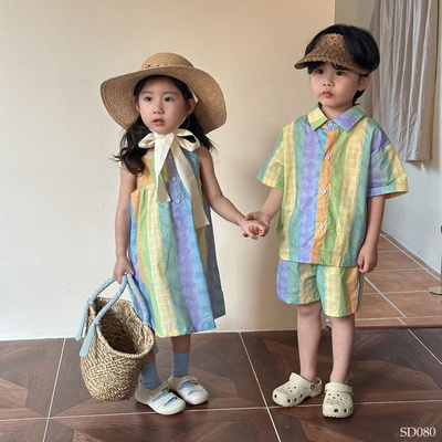 SD080 SET+VÁY SUÔNG PHỐI MÀU CHO BÉ