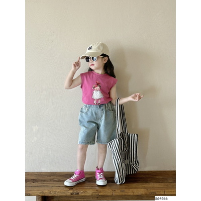 SG4566 -ÁO SÁT NÁCH HỒNG MIX JEANS LỬNG