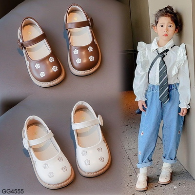 GG4555 GIÀY BÚP BÊ HỌA TIẾT HOA QUAI DÍNH CHO BÉ GÁI
