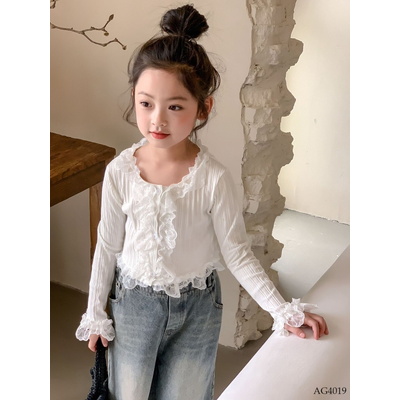AG4019 ÁO DÀI TAY PHỐI REN CHO BÉ
