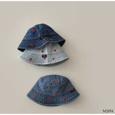 M2854 MŨ BUCKET DENIM TRÁI TIM CHO BÉ