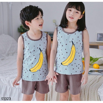 S1323 BỘ COTTON BA LỖ TRẺ EM