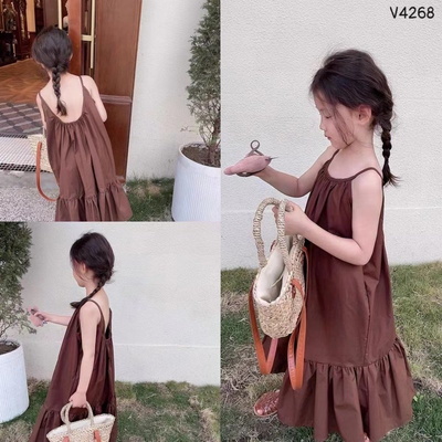 V4268 VÁY SUÔNG 2 DÂY CHO BÉ