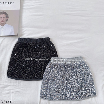 V4272 CHÂN VÁY ĐÍNH SEQUIN CHO BÉ