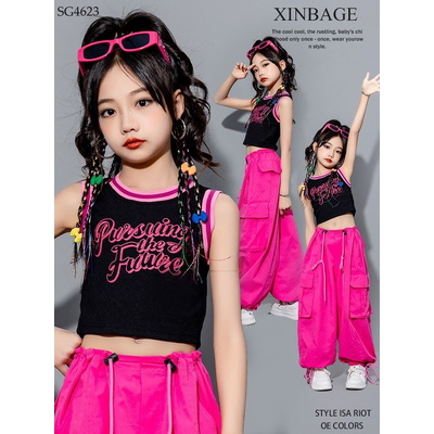 SG4623 SET ÁO CROPTOP MIX QUẦN JOGGER TÚI HỘP BÉ GÁI