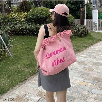 TM2551 TÚI VẢI PHỐI CHỮ