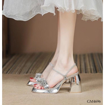 GM4696 SANDAL CAO GÓT NƠ ĐÍNH ĐÁ