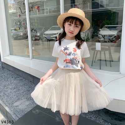 V4363 -CHÂN VÁY BỒNG NHIỀU LỚP CHO BÉ