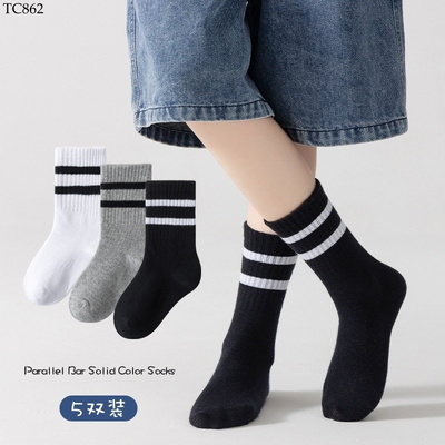 TC862 SET 5 ĐÔI TẤT KẺ SỌC CAO CỔ CHO BÉ