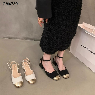 GM4789 Giày mũi vuông búp bê hở gót đan dây