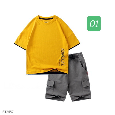 ST3557 SET ÁO PHÔNG QUẦN SHORT BÉ TRAI HÃNG AKL