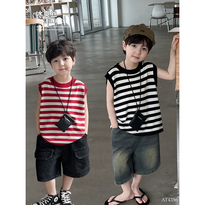 AT4356 ÁO KẺ BA LỖ CHO BÉ TRAI HÃNG AOAOKIDS