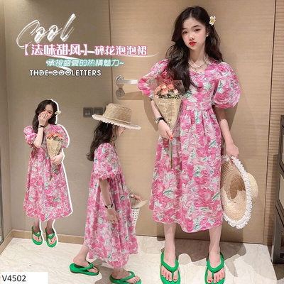 V4502 VÁY HOA TAY BỒNG