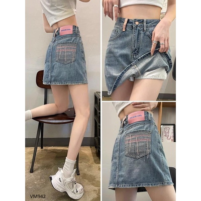 VM942 VÁY JEAN CHỮ A NỮ