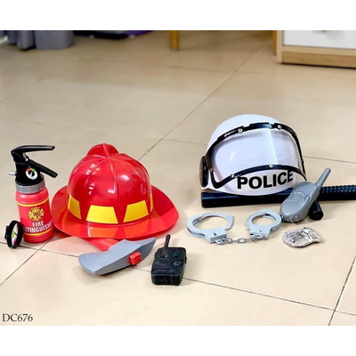 DC676 BỘ ĐỒ CHƠI COSPLAY CẢNH SÁT, LÍNH CỨU HỎA CHO BÉ