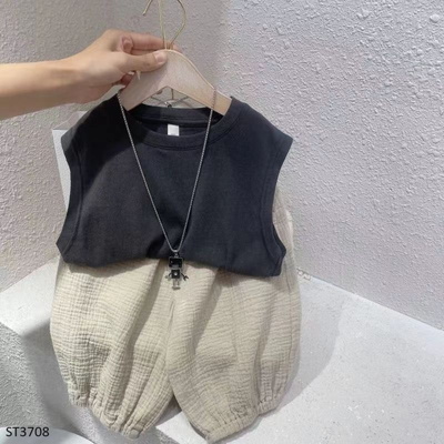 ST3708 SET ÁO BA LỖ QUẦN NGỐ