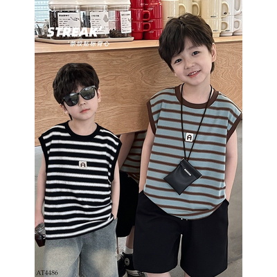 AT4486 ÁO BA LỖ KẺ CHO BÉ TRAI HÃNG AOAOKIDS