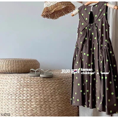 V4732 VÁY BABYDOLL CHẤM BI CHO BÉ GÁI SIZE ĐẠI