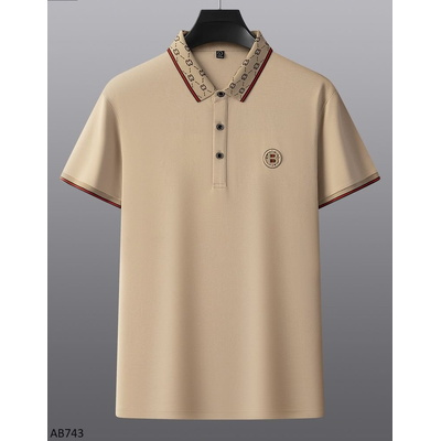 AB743 ÁO POLO CỔ HỌA TIẾT CỘC TAY