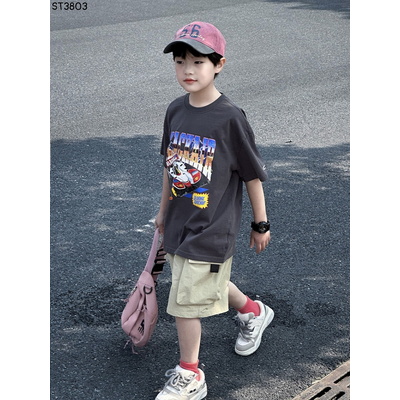 ST3803 SET ÁO PHÔNG MIX QUẦN SHORT TÚI HỘP BÉ TRAI