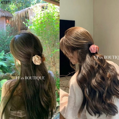 KT811 SET 2 KẸP TÓC HOA HỒNG
