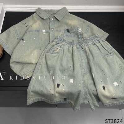 ST3824 SET JEANS BÉ TRAI CÁ TÍNH HÃNG MINUONUO